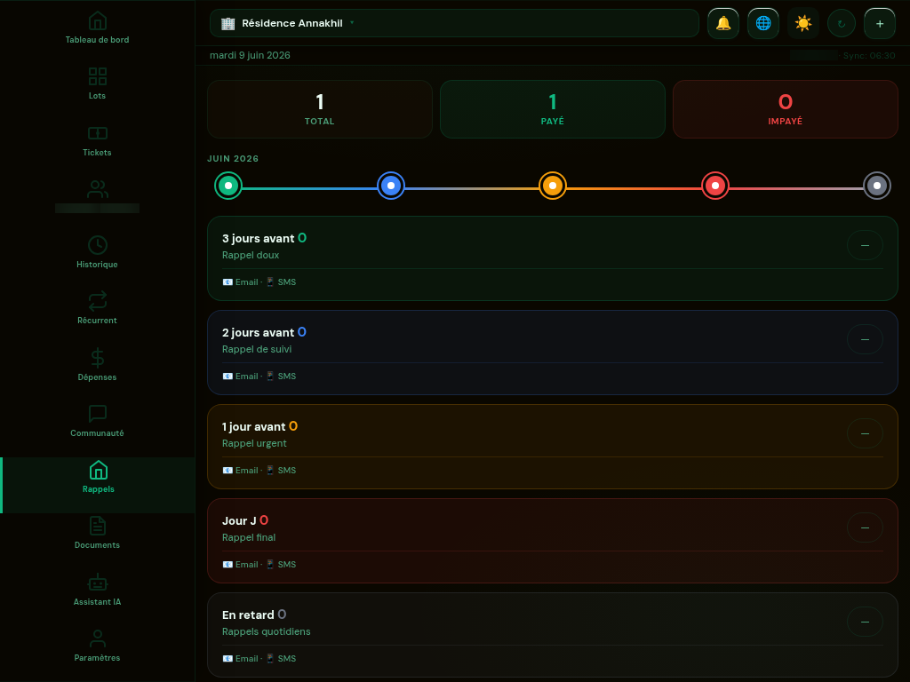 Configuration des rappels